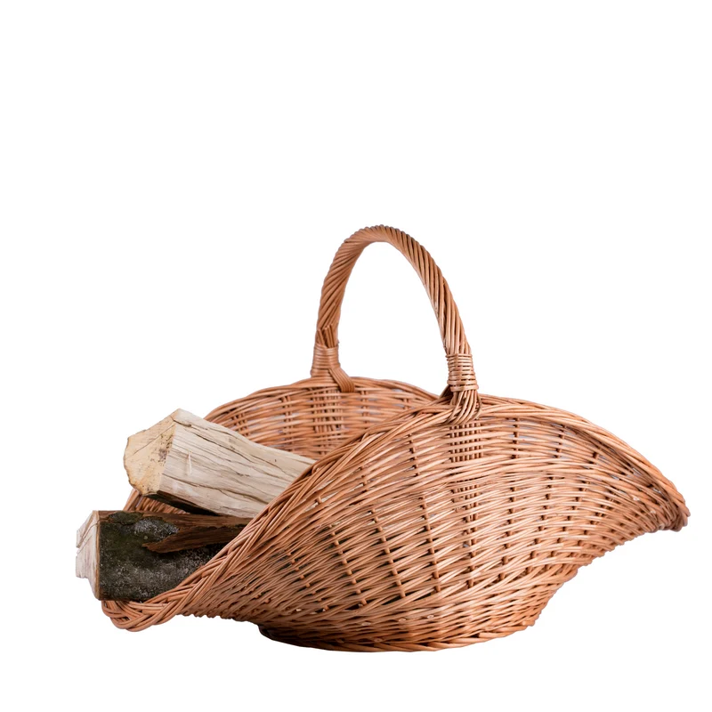 Fumaria wicker firewood basket with handle TheWickerStories