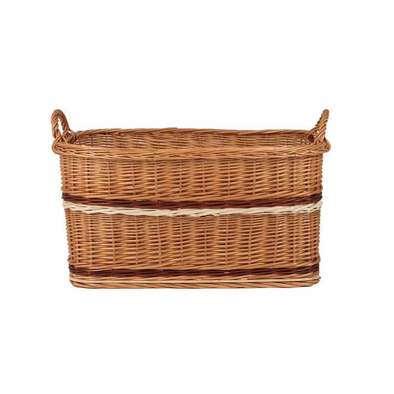 Forselia wicker firewood basket with handles TheWickerStories