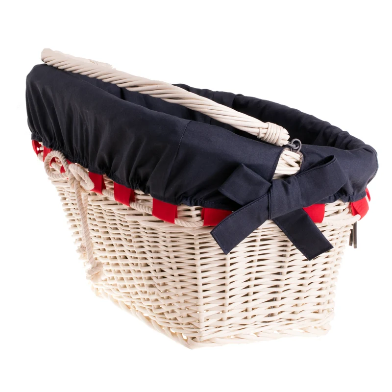 Magnus wicker bike basket with hooks and trim TheWickerStories