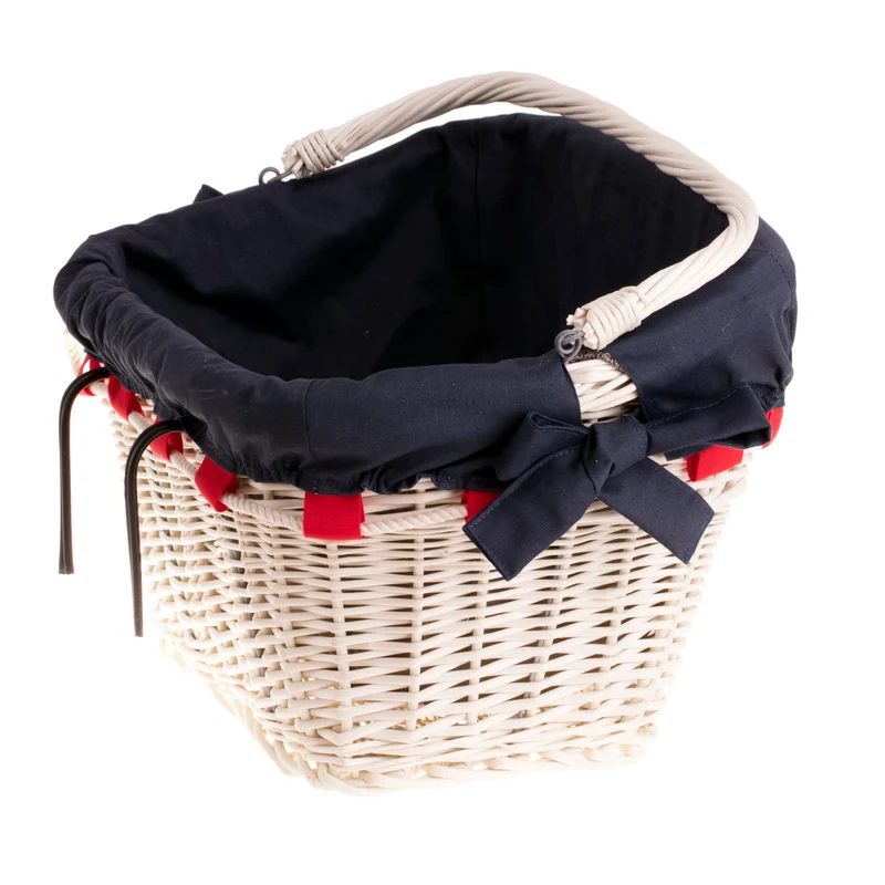 Magnus wicker bike basket with hooks and trim TheWickerStories