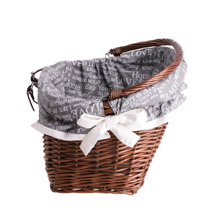 Magnus wicker bicycle basket with leather straps and trim TheWickerStories