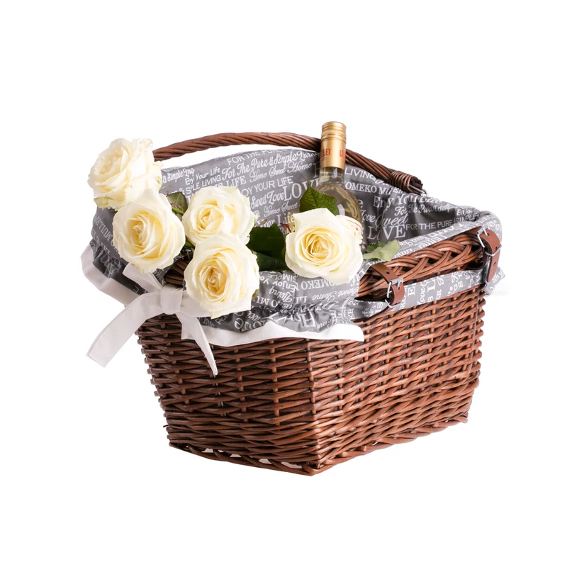 Magnus wicker bicycle basket with leather straps and trim TheWickerStories