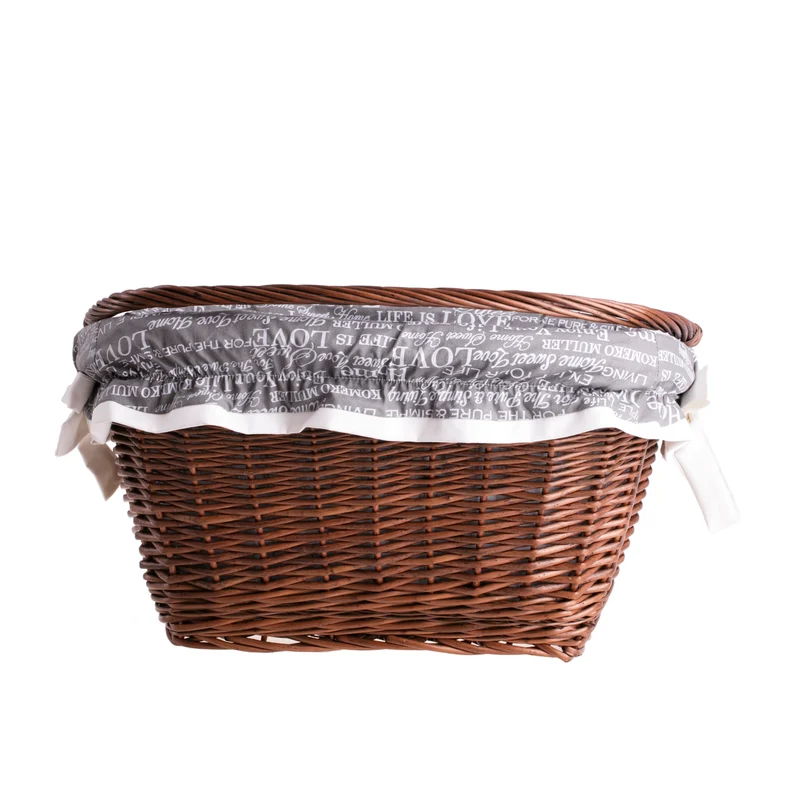 Magnus wicker bicycle basket with leather straps and trim TheWickerStories