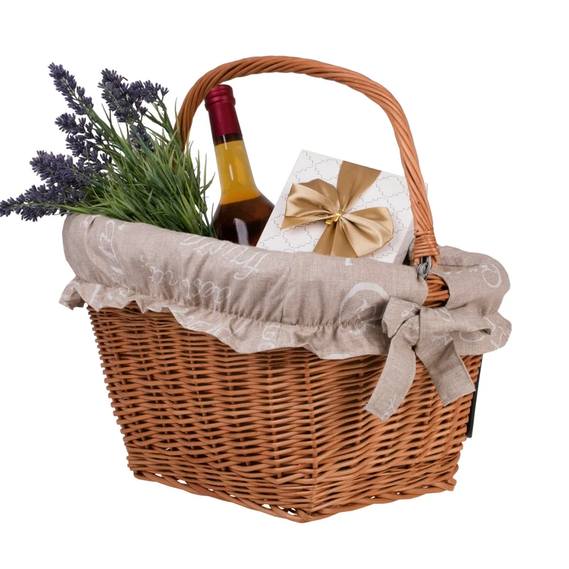 Magnus wicker bike basket, bicycle basket with hooks and lining TheWickerStories