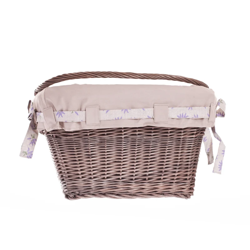 Magnus wicker bike basket with hooks and trim TheWickerStories