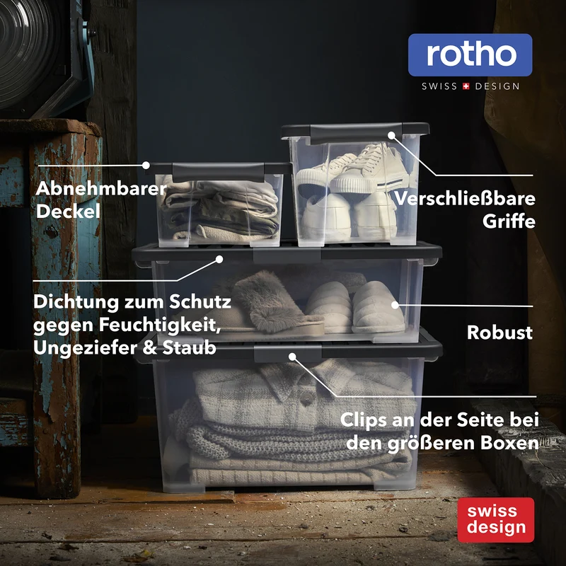 Set Boxen mit Deckel 65 l, 4 tlg. CORE PRO
