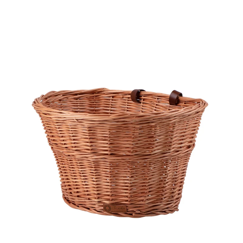 Paulus wicker bicycle basket with eco-leather straps TheWickerStories
