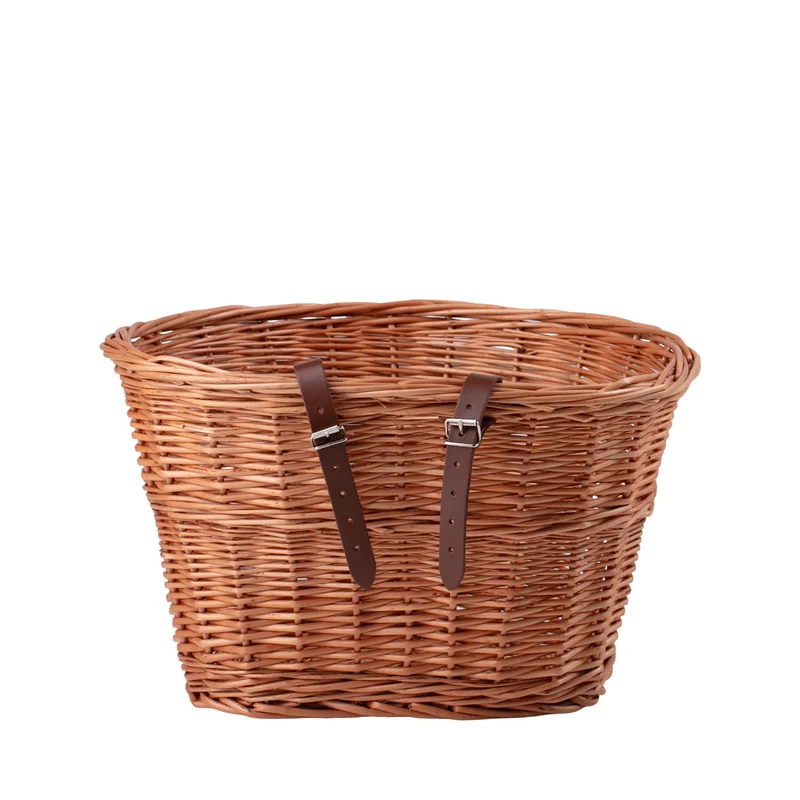 Paulus wicker bicycle basket with eco-leather straps TheWickerStories