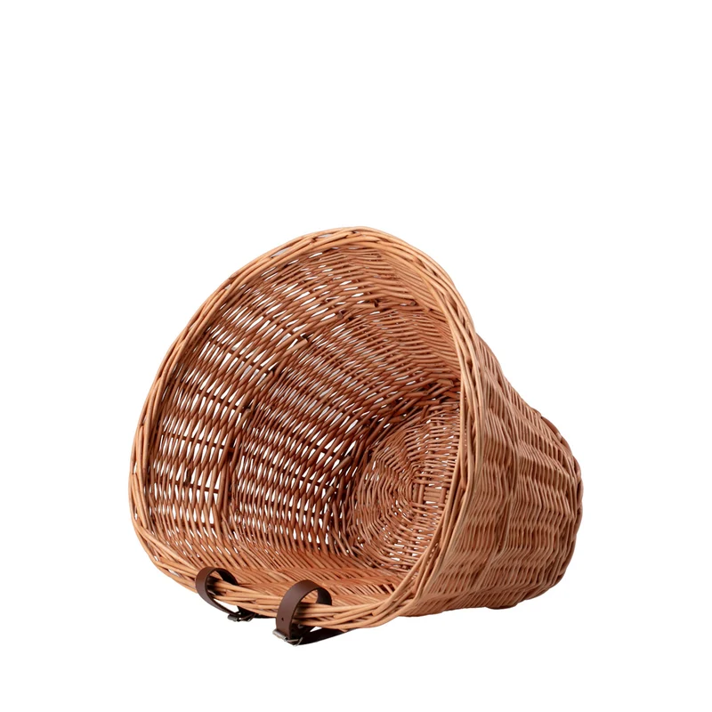 Paulus wicker bicycle basket with eco-leather straps TheWickerStories