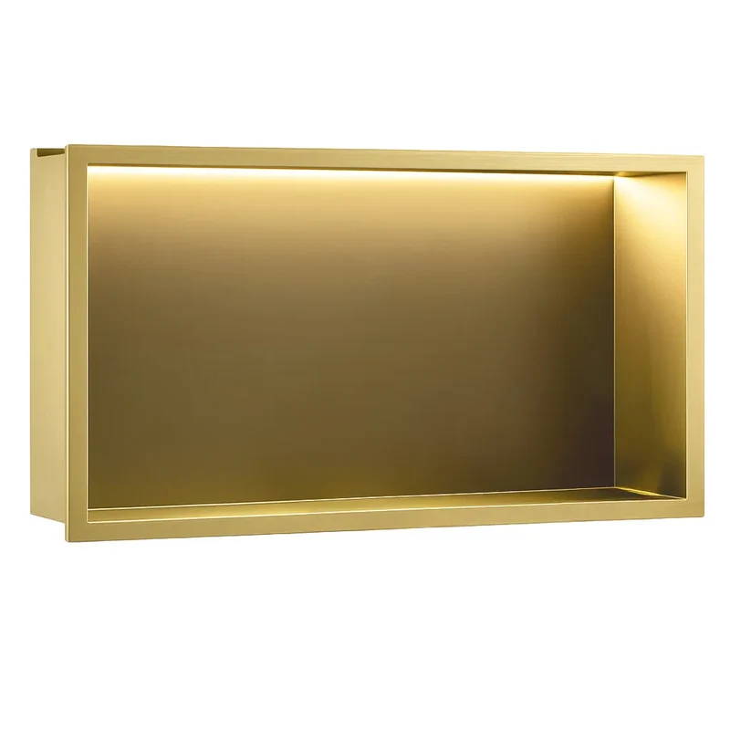 Unterputzregal mit LED Matt Gold 30x60cm / 30x45cm