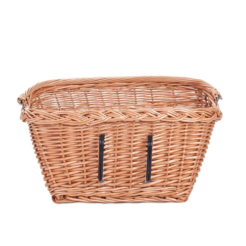 Magnus wicker bike basket, bike basket with hooks TheWickerStories