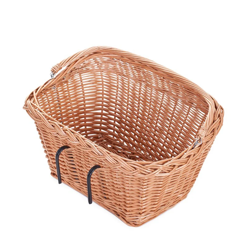 Magnus wicker bike basket, bike basket with hooks TheWickerStories