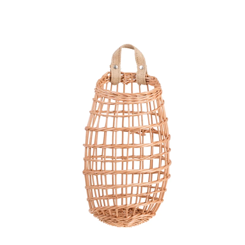 Talwin wicker display basket for fruits and vegetables with jute hanging handle TheWickerStories