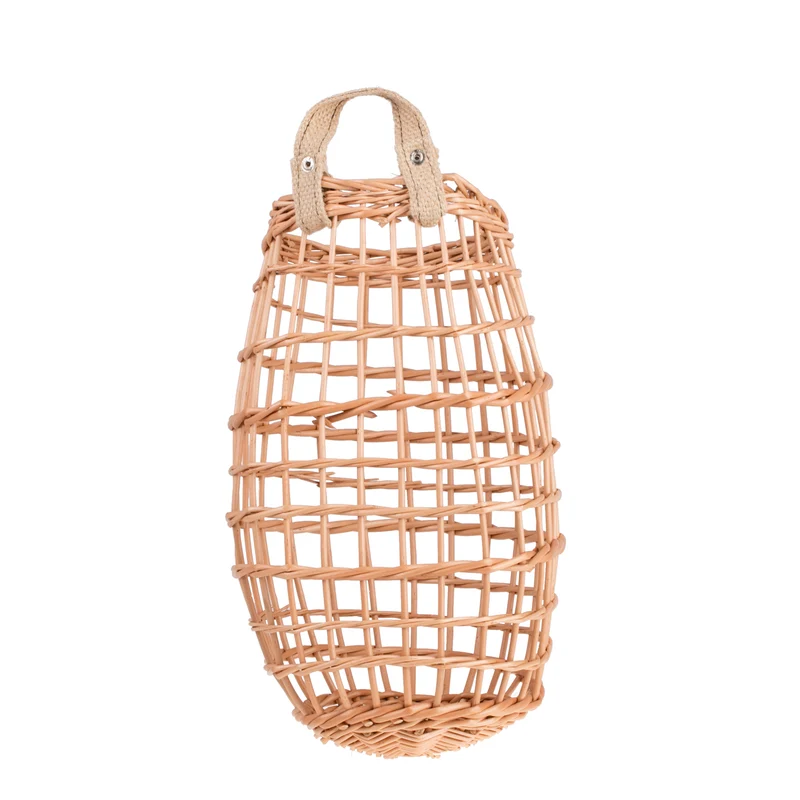 Talwin wicker display basket for fruits and vegetables with jute hanging handle TheWickerStories
