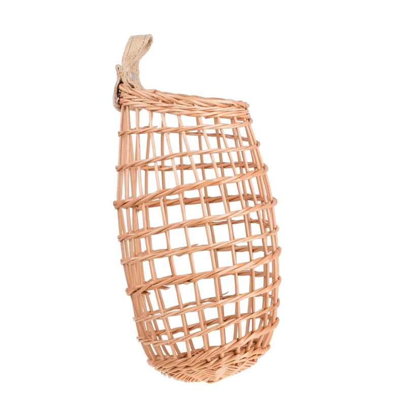 Talwin wicker display basket for fruits and vegetables with jute hanging handle TheWickerStories