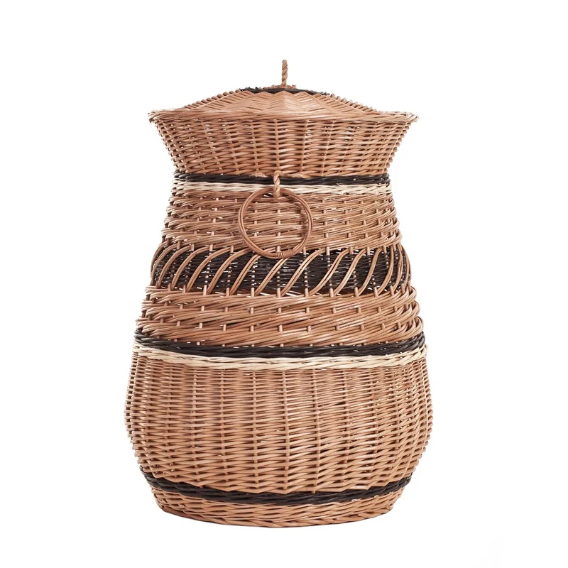 Meliora wicker laundry hamper for bathroom and laundry room, with lid TheWickerStories