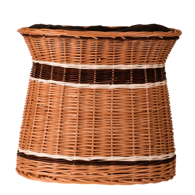 Erif wicker house for a cat and small dog with two cushions TheWickerStories