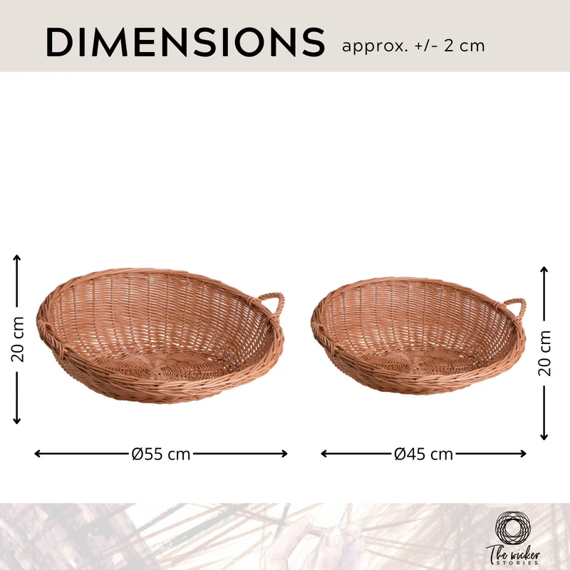 Tivorius round wicker tray, display basket, pastry basket TheWickerStories
