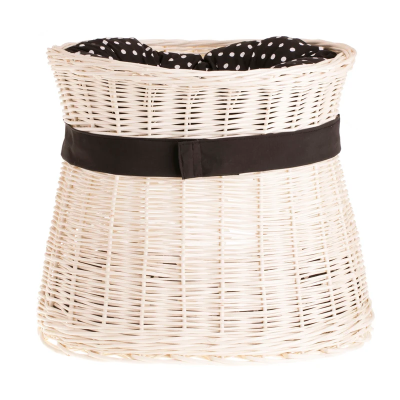 Erif two-level wicker cat house with cushions and a bow TheWickerStories