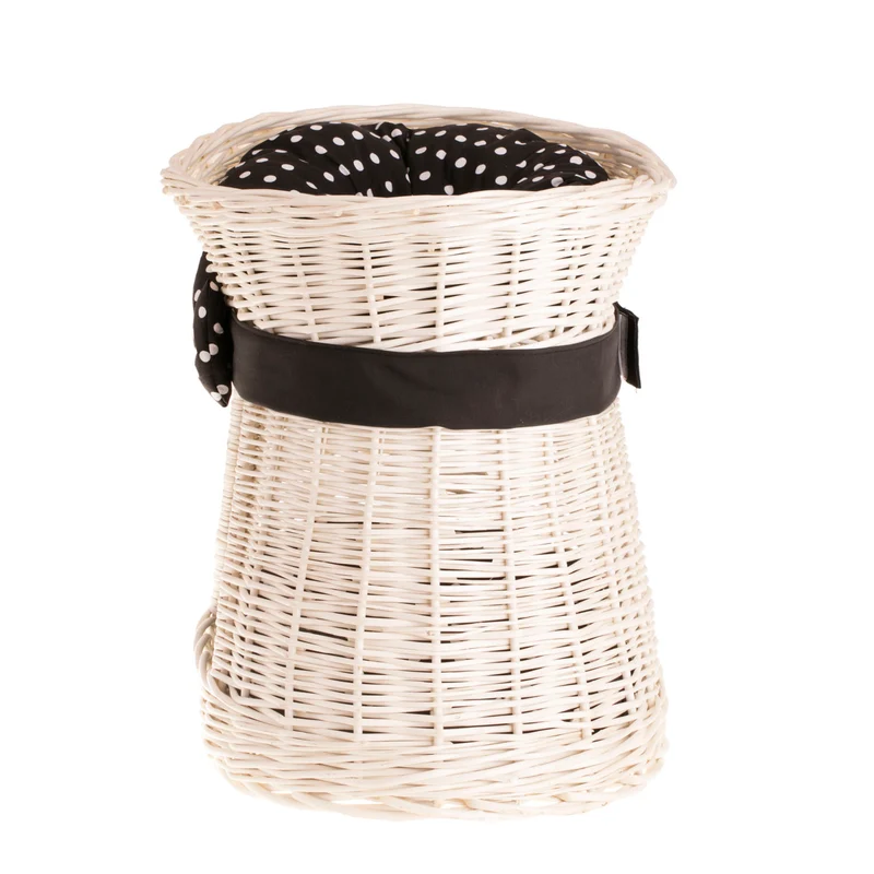 Erif two-level wicker cat house with cushions and a bow TheWickerStories