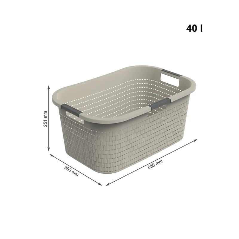 2er Set Country Wäschekorb 40l 2tlg.