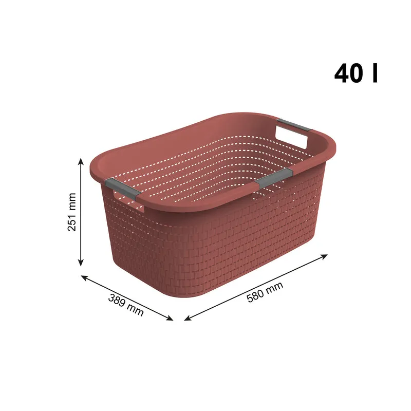 3er Set Country Wäschekorb 40l 3tlg.