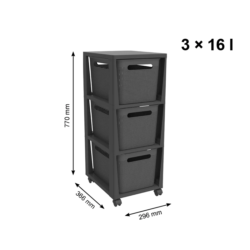 Tower mit Rollen 3 x 16 l BRISEN