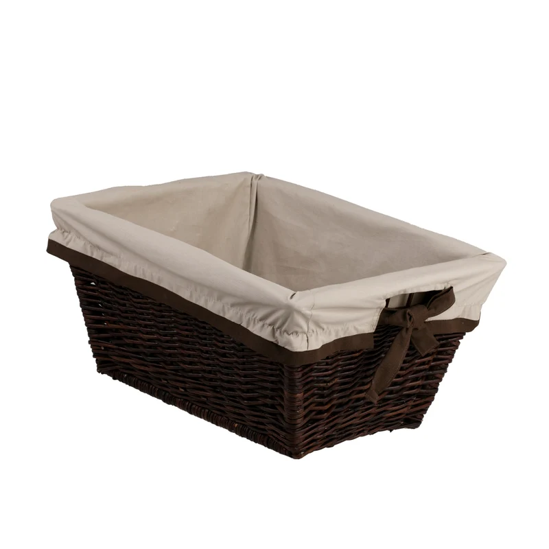 Formelia wicker firewood basket with beige trim and handles from TheWickerStories