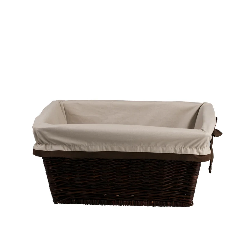 Formelia wicker firewood basket with beige trim and handles from TheWickerStories