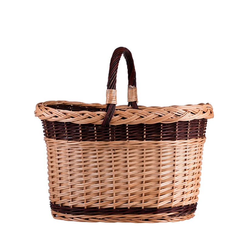 Fanoria wicker firewood basket with handle TheWickerStories