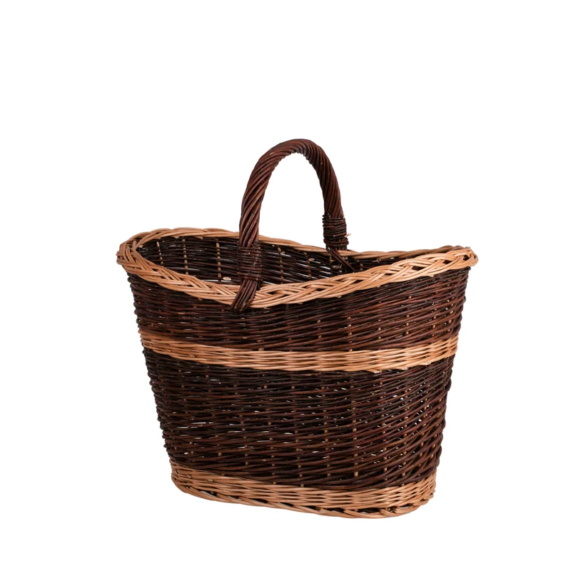 Fanoria wicker firewood basket and garden tote with handle TheWickerStories