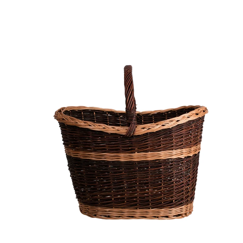 Fanoria wicker firewood basket and garden tote with handle TheWickerStories