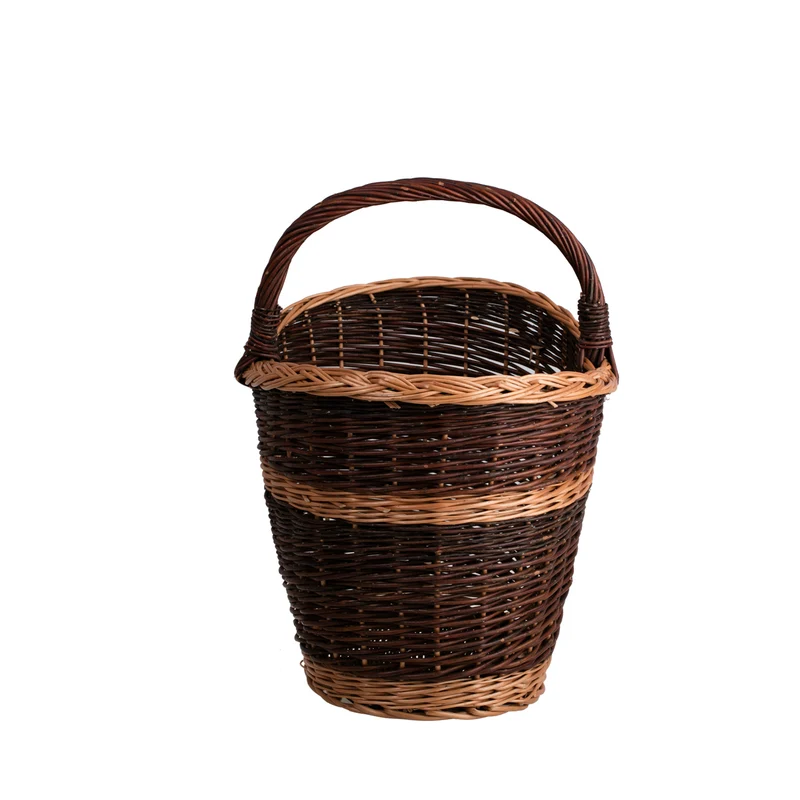 Fanoria wicker firewood basket and garden tote with handle TheWickerStories