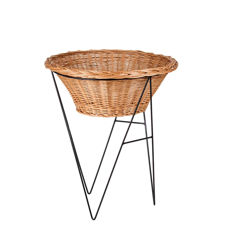 Kirvelia wicker display stand for fruits and vegetables with metal frame TheWickerStories