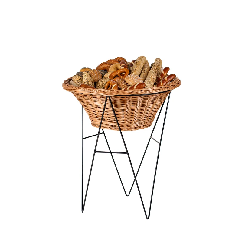 Kirvelia wicker display stand for fruits and vegetables with metal frame TheWickerStories