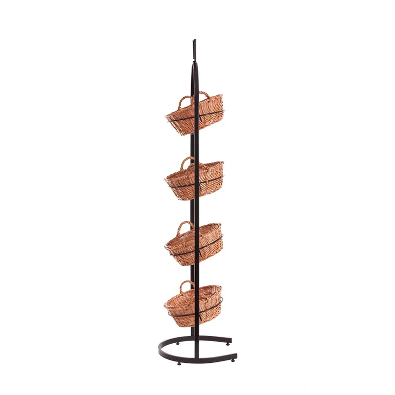 Kesoria metal stand with wicker baskets for fruits and vegetables TheWickerStories