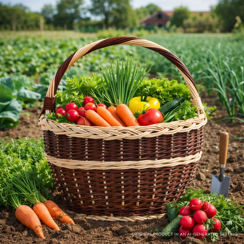 Viforia wicker harvest and shopping basket with handle TheWickerStories