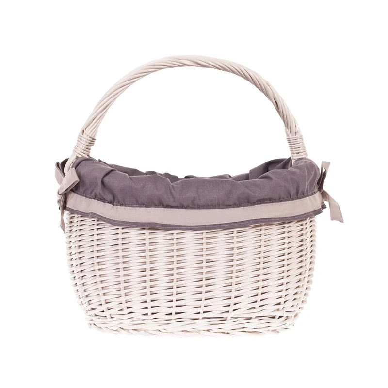 Wavellia wicker shopping basket with gray trim and handle TheWickerStories