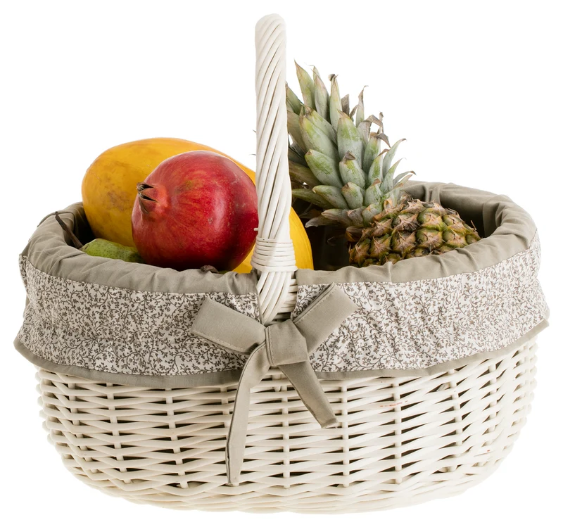 Werburga shopping basket with a wicker handle and beige trim TheWickerStories
