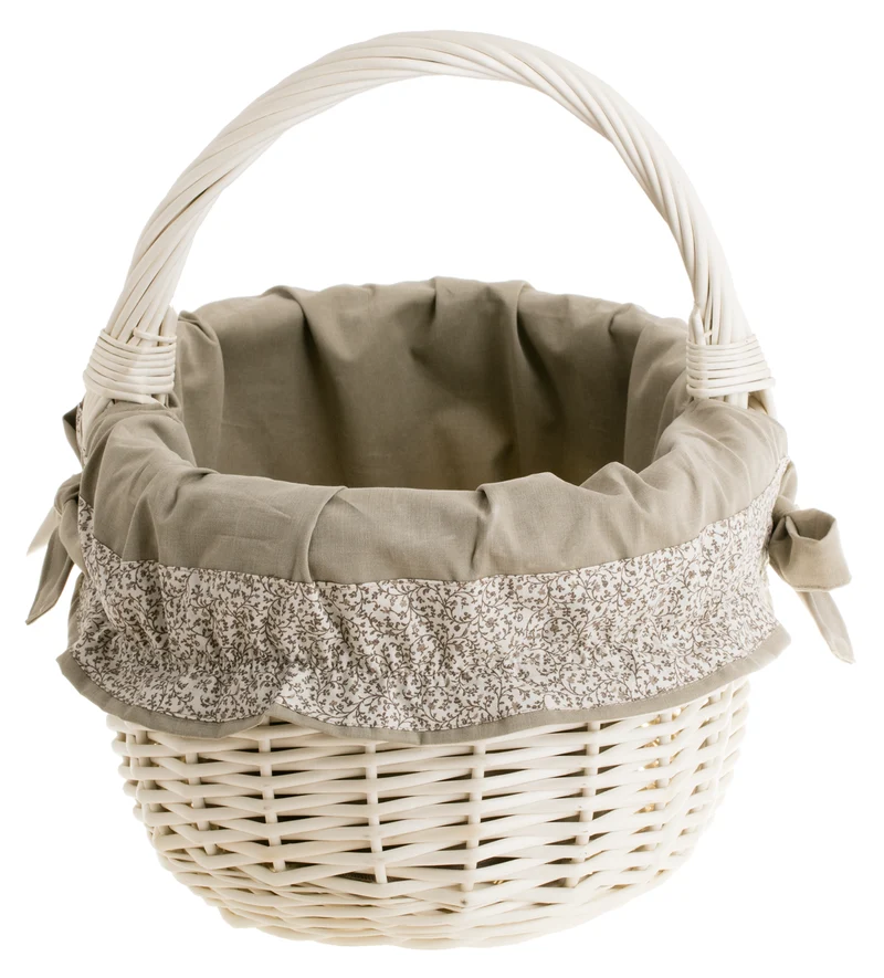 Werburga shopping basket with a wicker handle and beige trim TheWickerStories