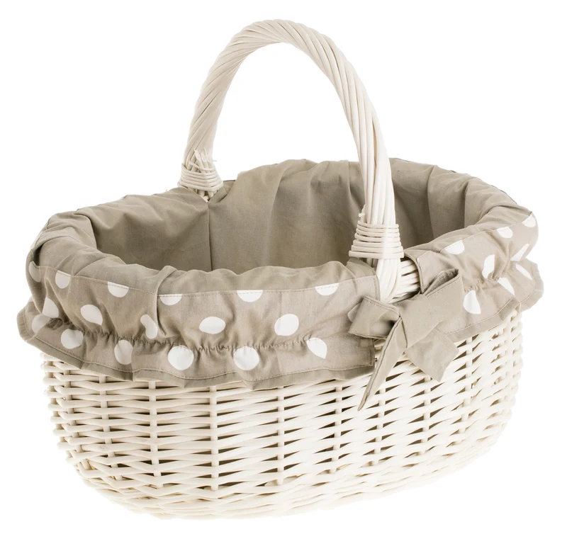 Werburga shopping basket with a wicker handle and beige trim TheWickerStories