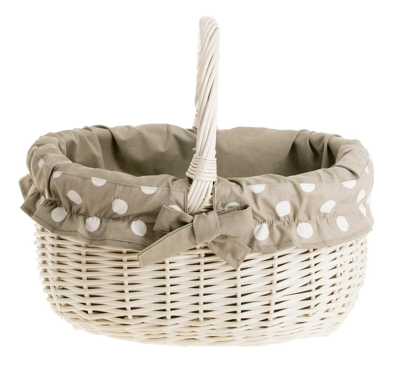 Werburga shopping basket with a wicker handle and beige trim TheWickerStories