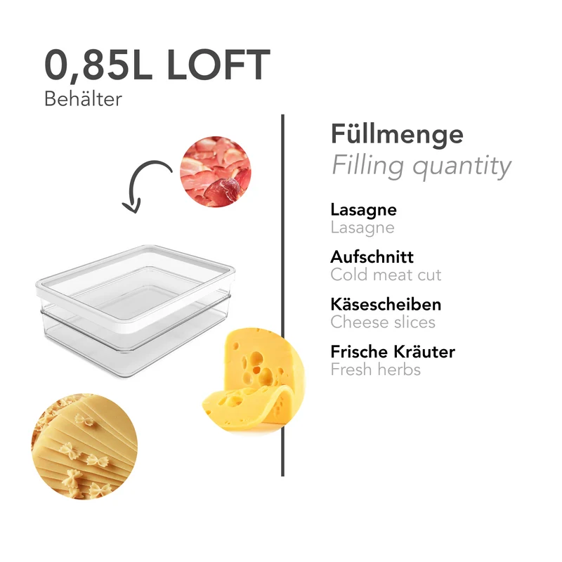 2er Set Premium Dose Foodcenter 0,85 l LOFT