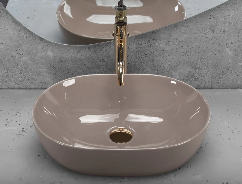 Aufsatzwaschbecken Lisa Mocha Mousse 49×35cm