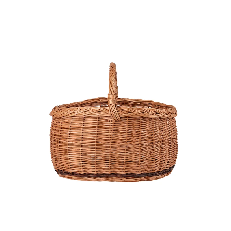 Wolteria wicker shopping basket with handle, handwoven TheWickerStories