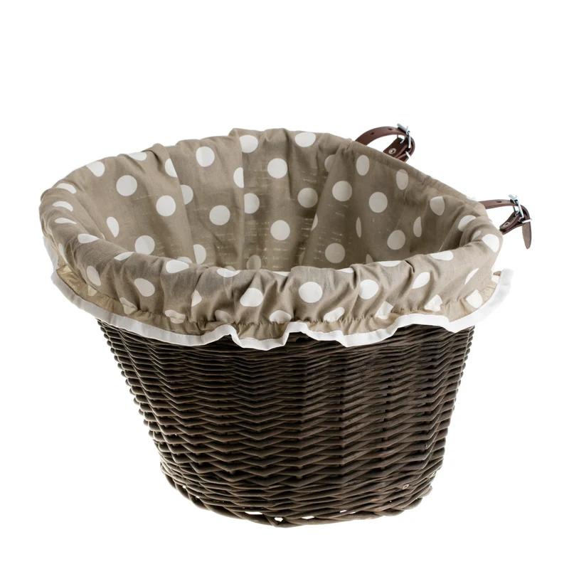 Paulus wicker bicycle basket with beige trim, for handlebars TheWickerStories