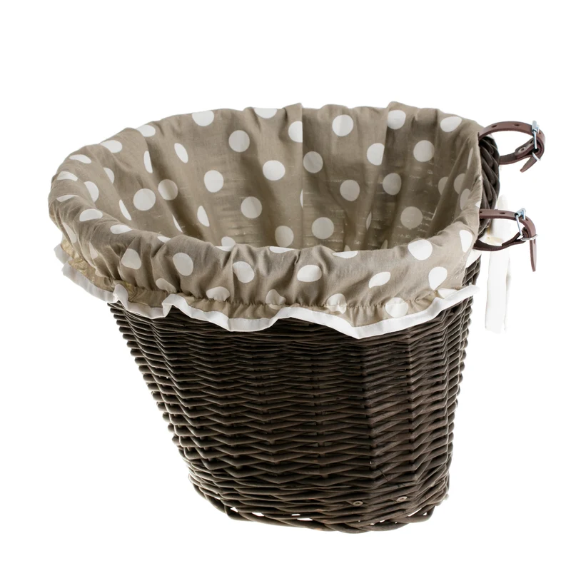 Paulus wicker bicycle basket with beige trim, for handlebars TheWickerStories