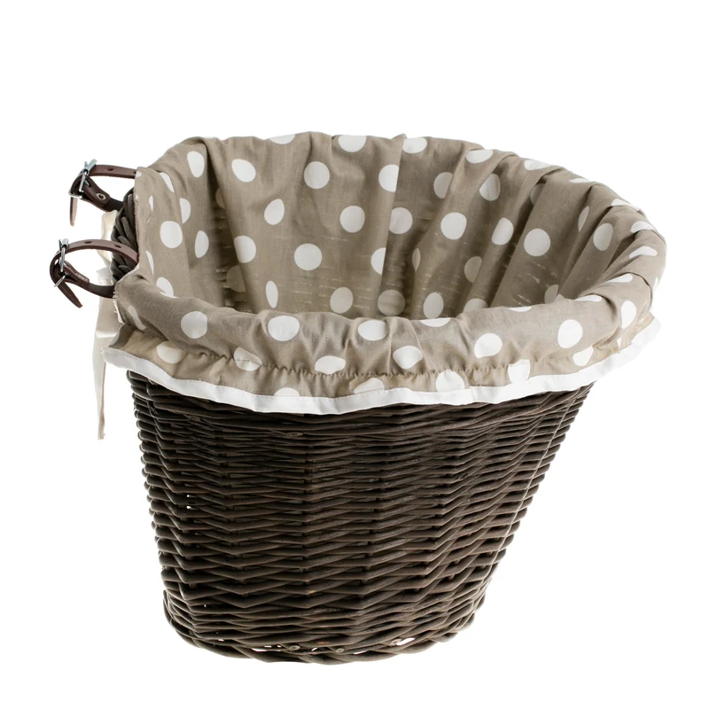 Paulus wicker bicycle basket with beige trim, for handlebars TheWickerStories