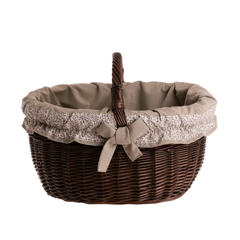Werburga shopping basket with a wicker handle and beige trim TheWickerStories