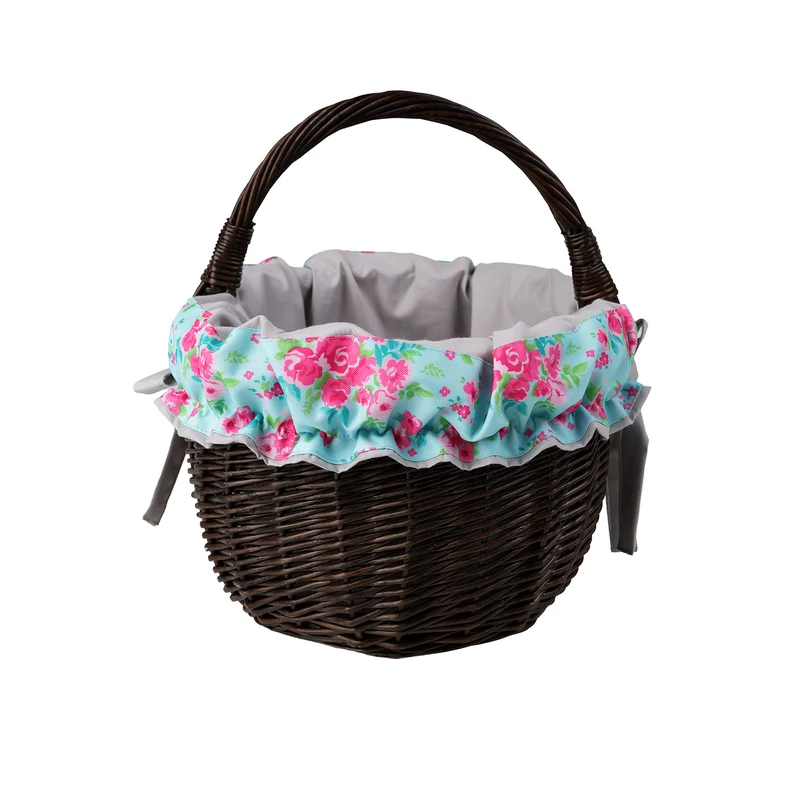 Werburga shopping basket with a wicker handle and gray trim TheWickerStories